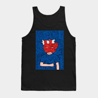 Light Doodle Male Character with Green Eyes in Doodle Wonderland Tank Top